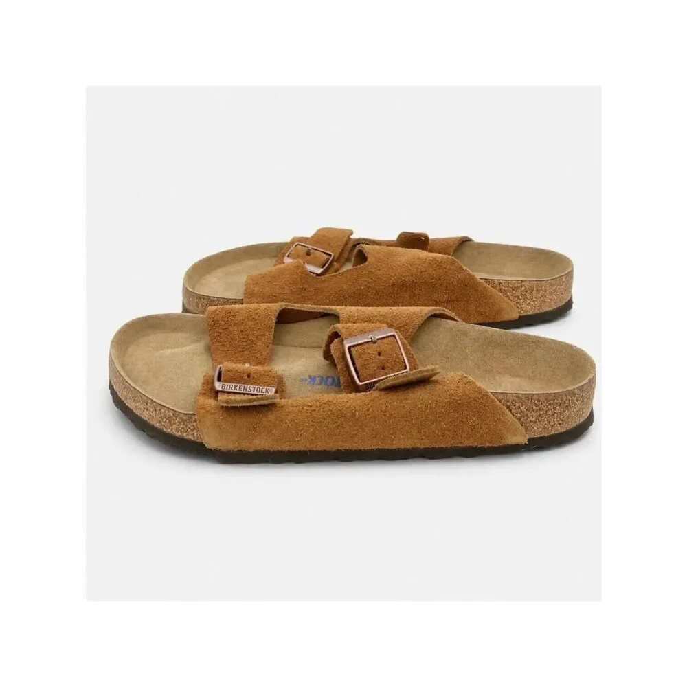 Birkenstock Arizona Mink Leather Suede 2 Strap Sandal EU 45 Regular Soft Footbed